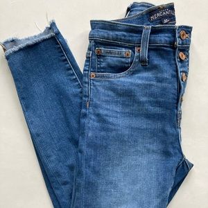 JCrew Mercantile Button Fly Skinny Jeans